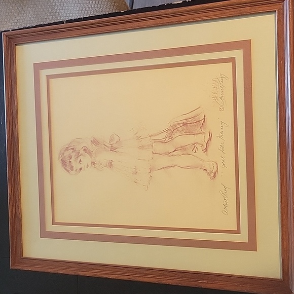 Connie King Just Like Mommy Signed Lithograph Matted and Framed - Picture 1 of 9
